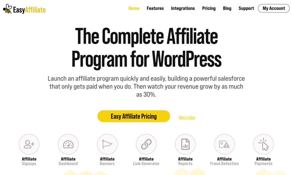 Easy-Affiliate-homepage | MemberPress Página de inicio de Easy Affiliate