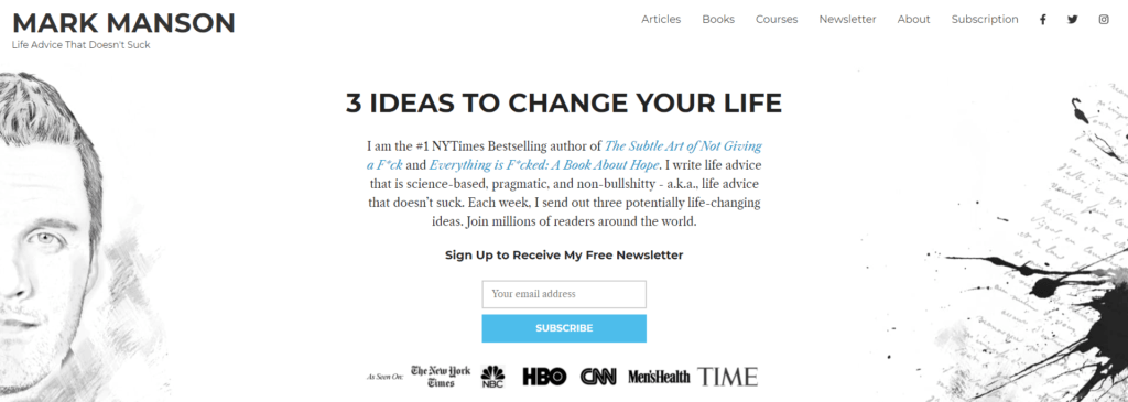 Mark-Manson- | MemberPress Mark Manson life skills homepage
