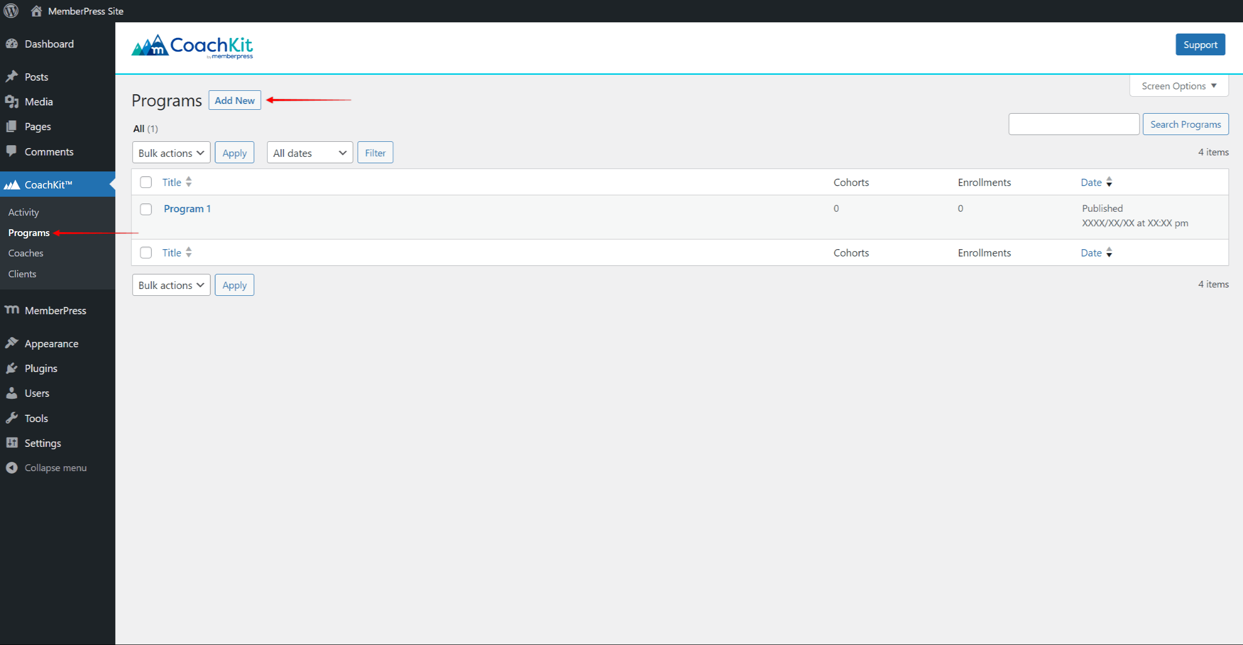 mchk-add-new-program | MemberPress MemberPress CoachKit - Añadir nuevo programa