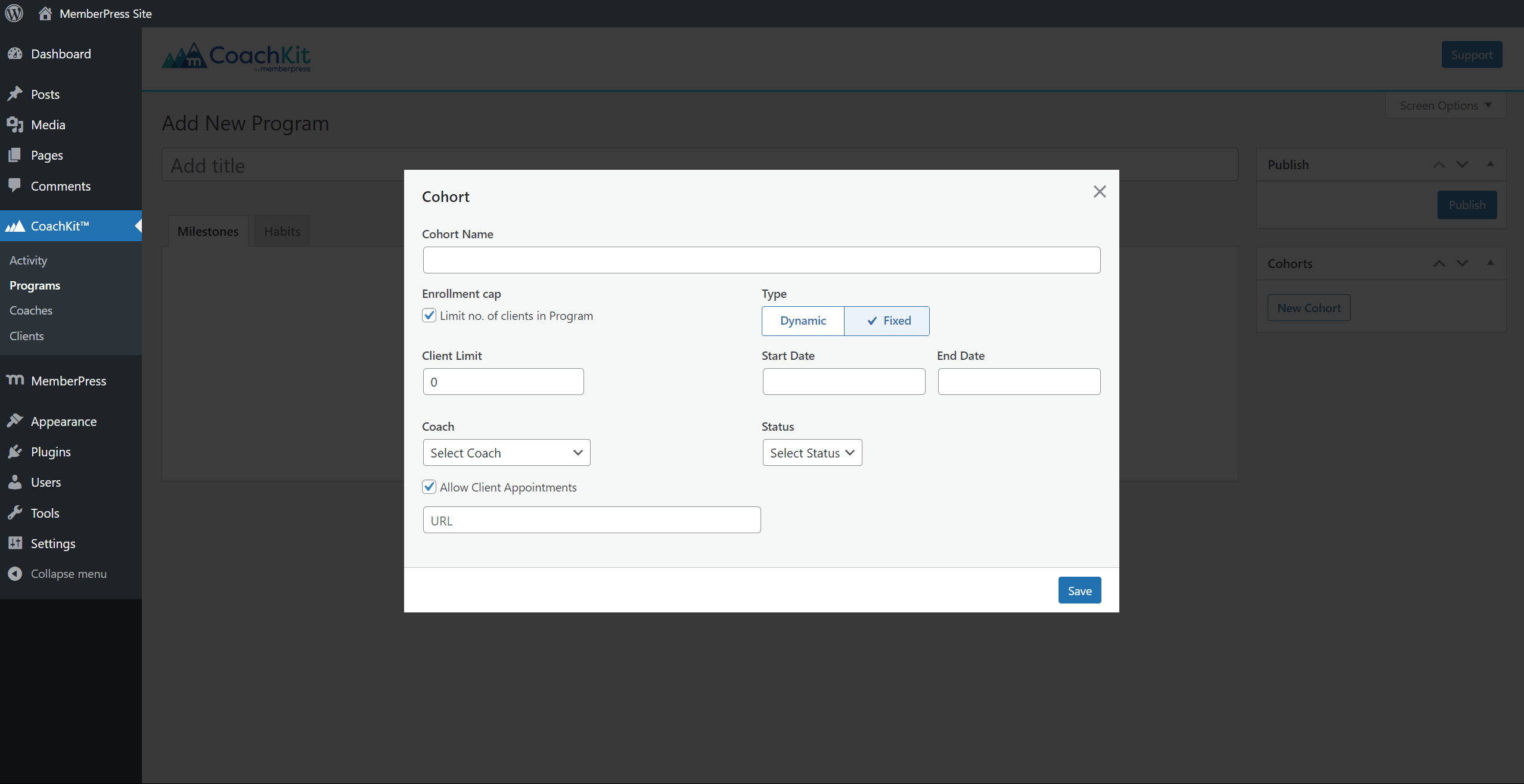 mchk-adding-cohorts-2 | MemberPress CoachKit, Programas - Configuración de cohortes