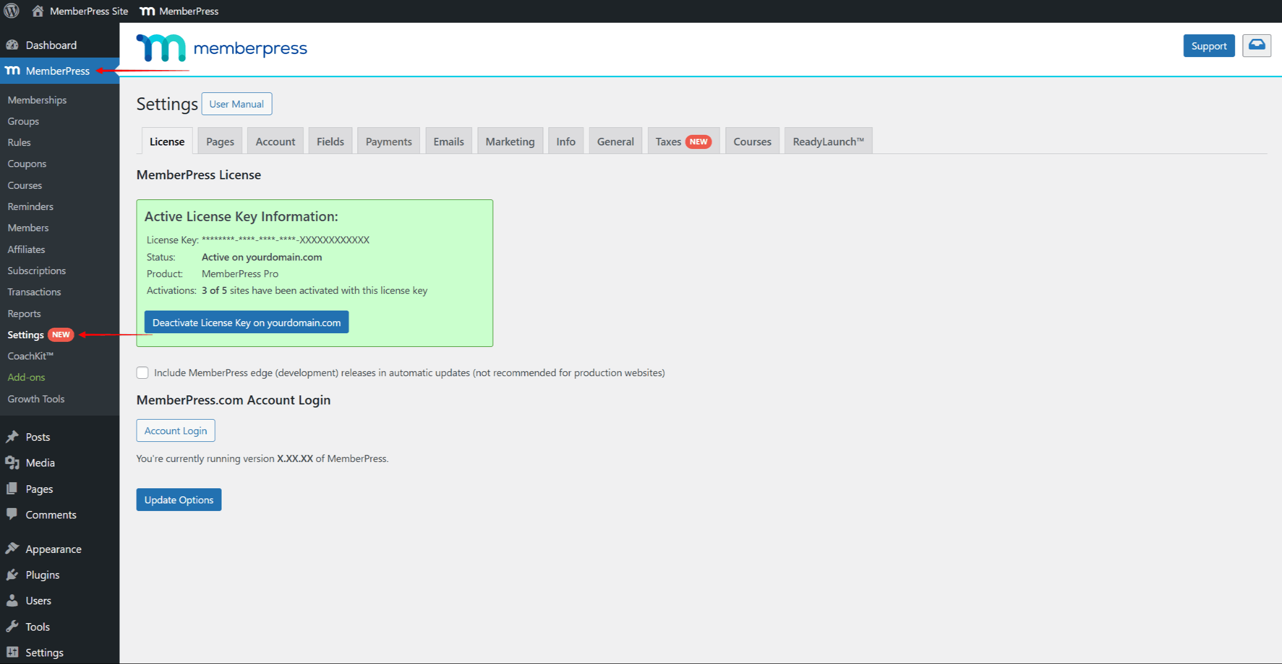 mepr-memberpress-settings | MemberPress MemberPress Einstellungen